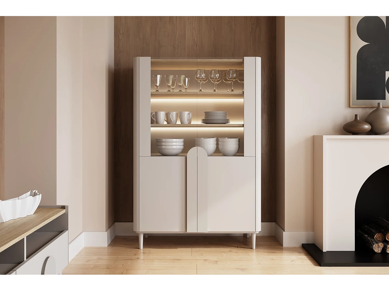 2-türiger Vitrinenschrank