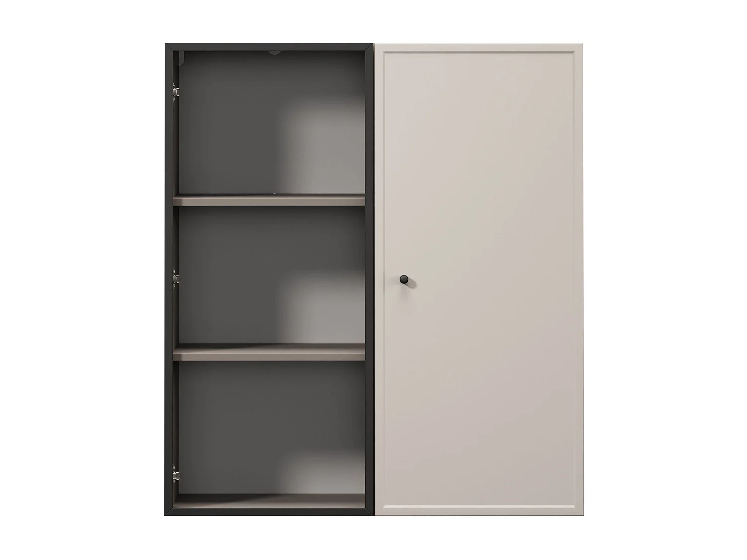 2-türige Vitrine mit integrierter LED-Beleuchtung, Kaschmir, 100 x 45 cm