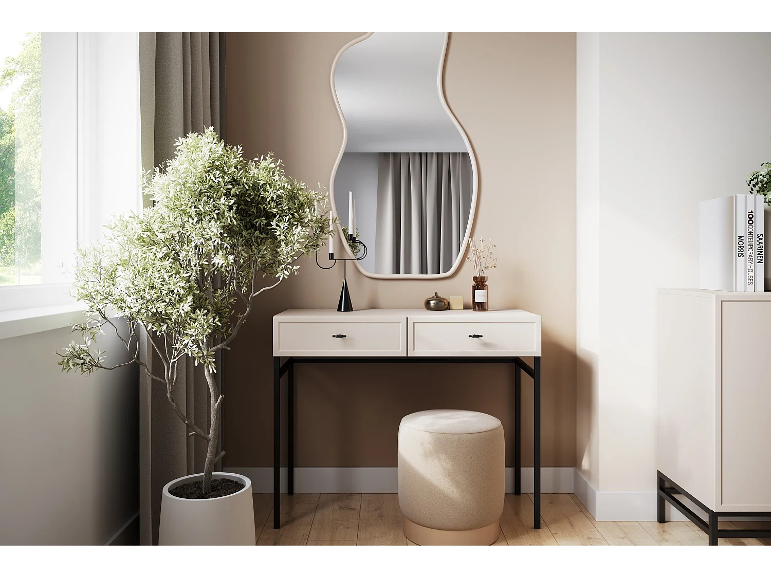 Konsolentisch „Cashmere“ mit 2 Schubladen, 100 x 41 cm