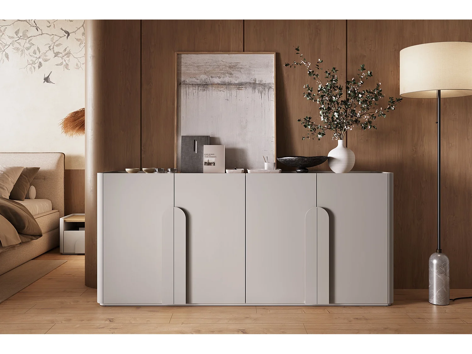 Buffet 4 portes 8 étagères