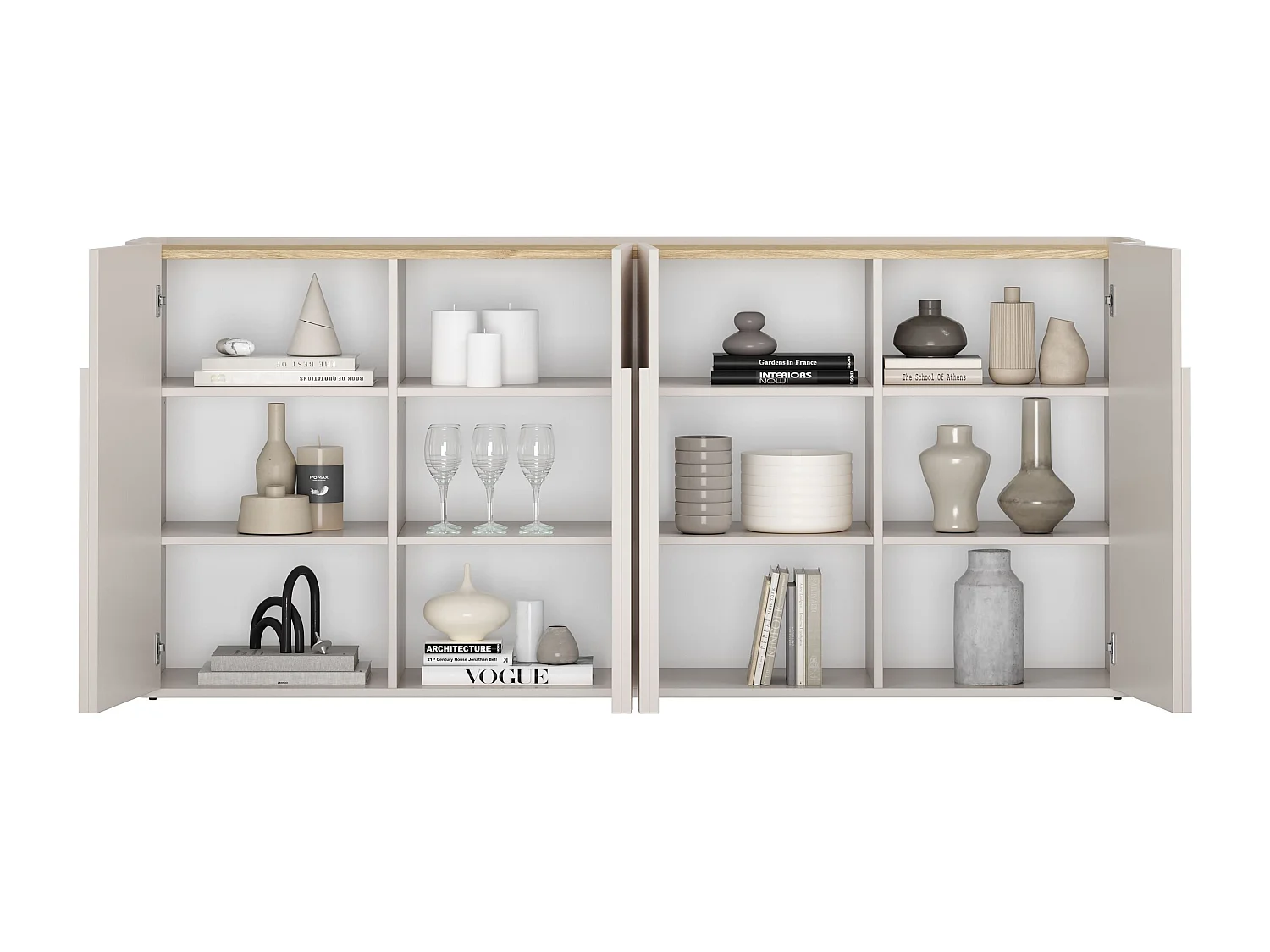 Buffet 4 portes 8 étagères