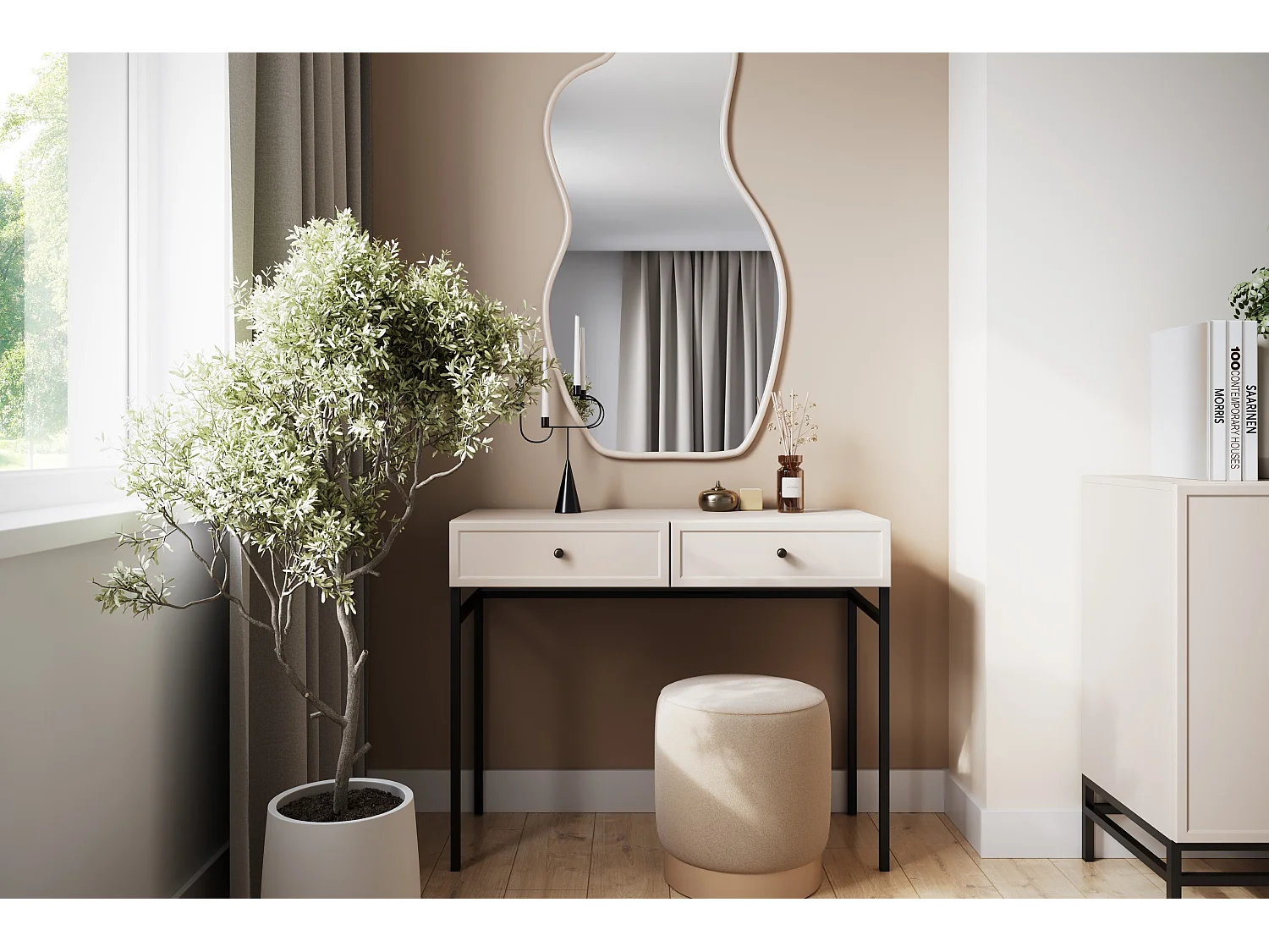 Konsolentisch „Cashmere“ mit 2 Schubladen, 100 x 41 cm