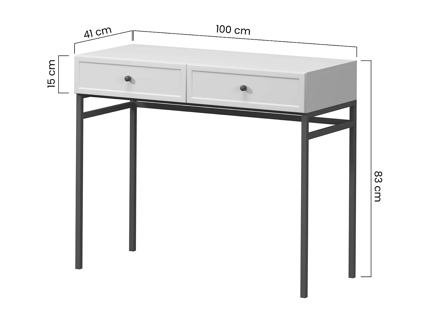 Konsolentisch „Cashmere“ mit 2 Schubladen, 100 x 41 cm