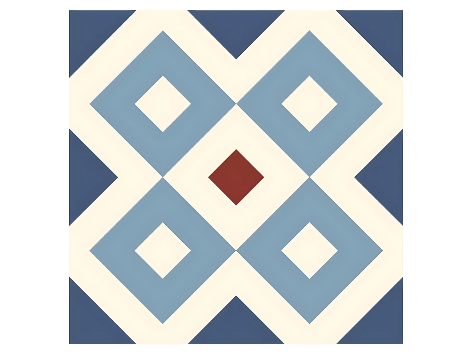 6 stickers carreaux de ciment 15 x 15 cm - Bleu