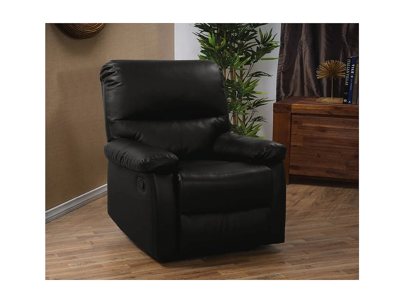 Fauteuil relax "Lincoln" - 90 x 89 x 103 cm - Noir