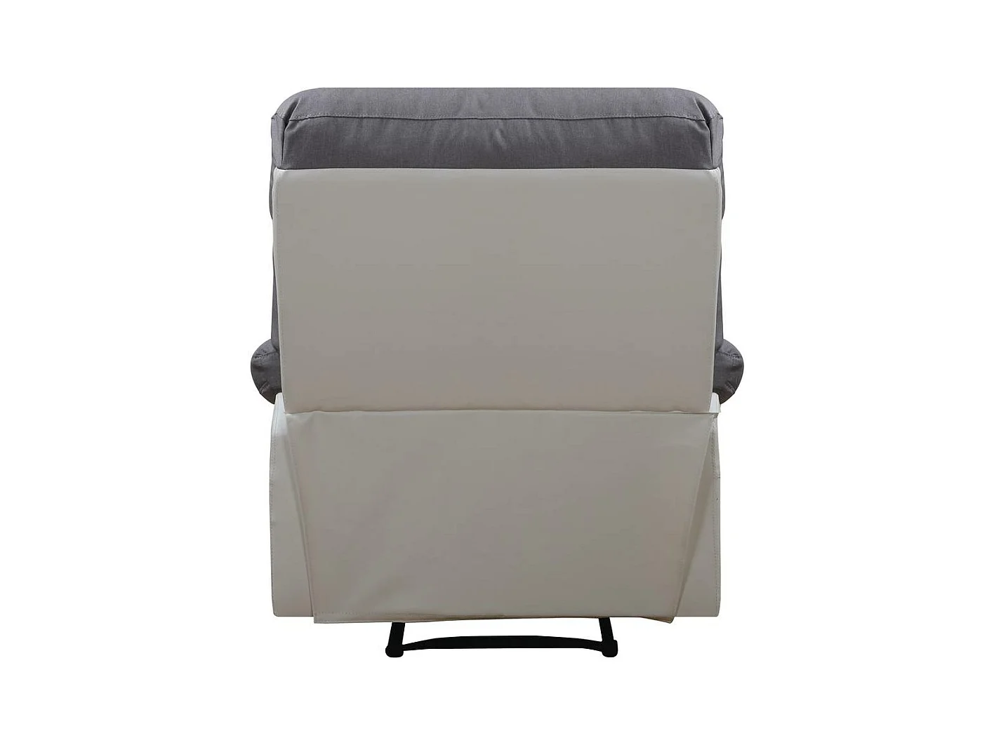 Poltrona relax "Lincoln" Branca/Cinza claro em tecido de poliéster com inclinação manual