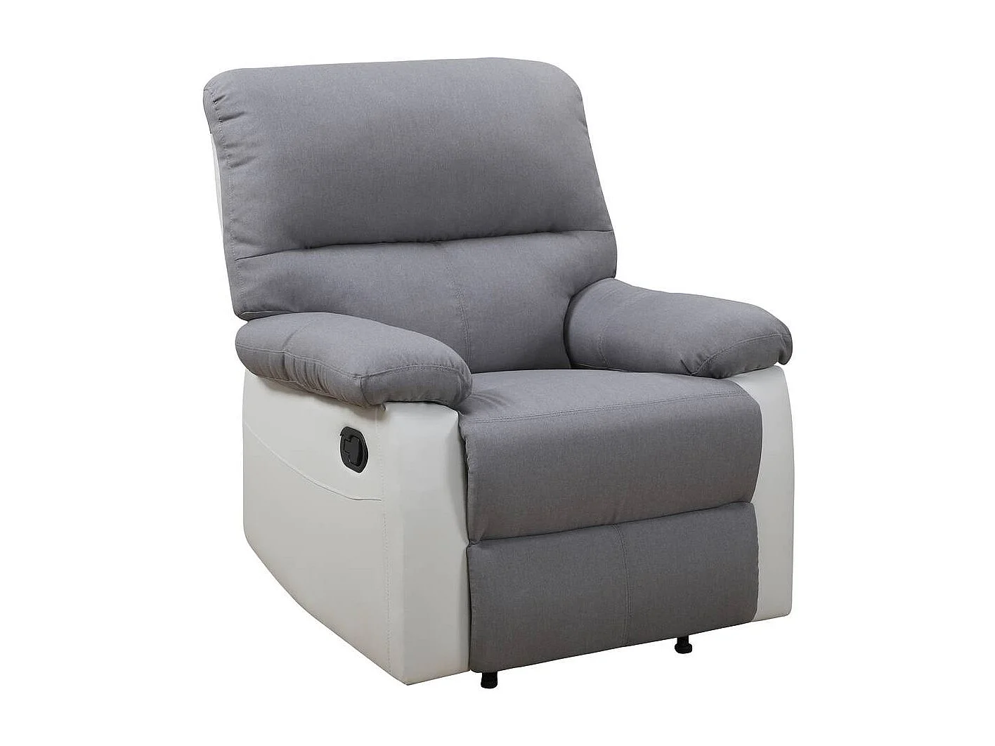 Fauteuil relax "Lincoln" - 90 x 89 x 103 cm - Blanc/Gris clair