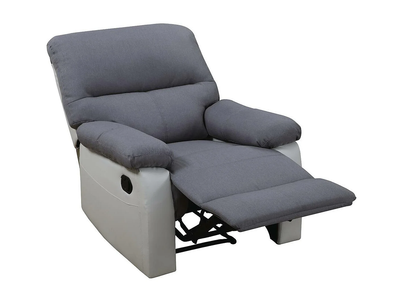 Fauteuil relax "Lincoln" - 90 x 89 x 103 cm - Blanc/Gris clair