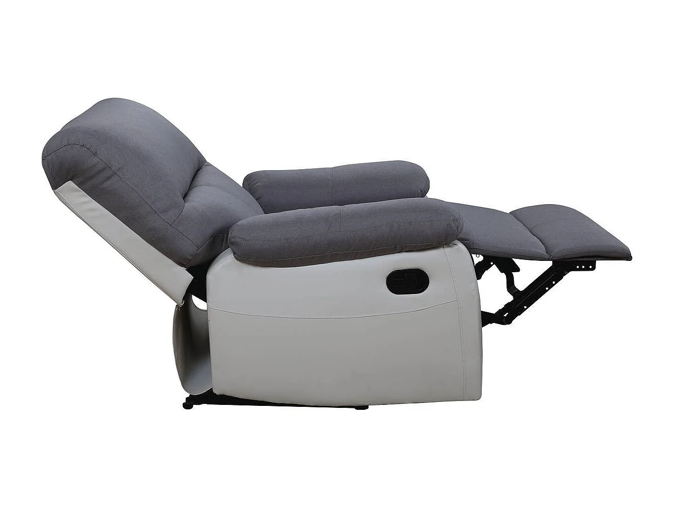 Fauteuil relax "Lincoln" - 90 x 89 x 103 cm - Blanc/Gris clair