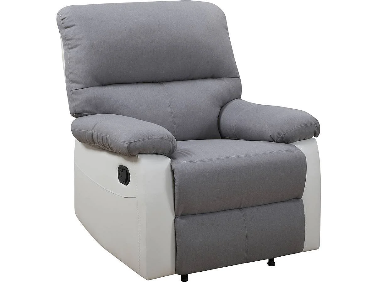 Sillón reclinable Lincoln - Blanco/Gris claro
