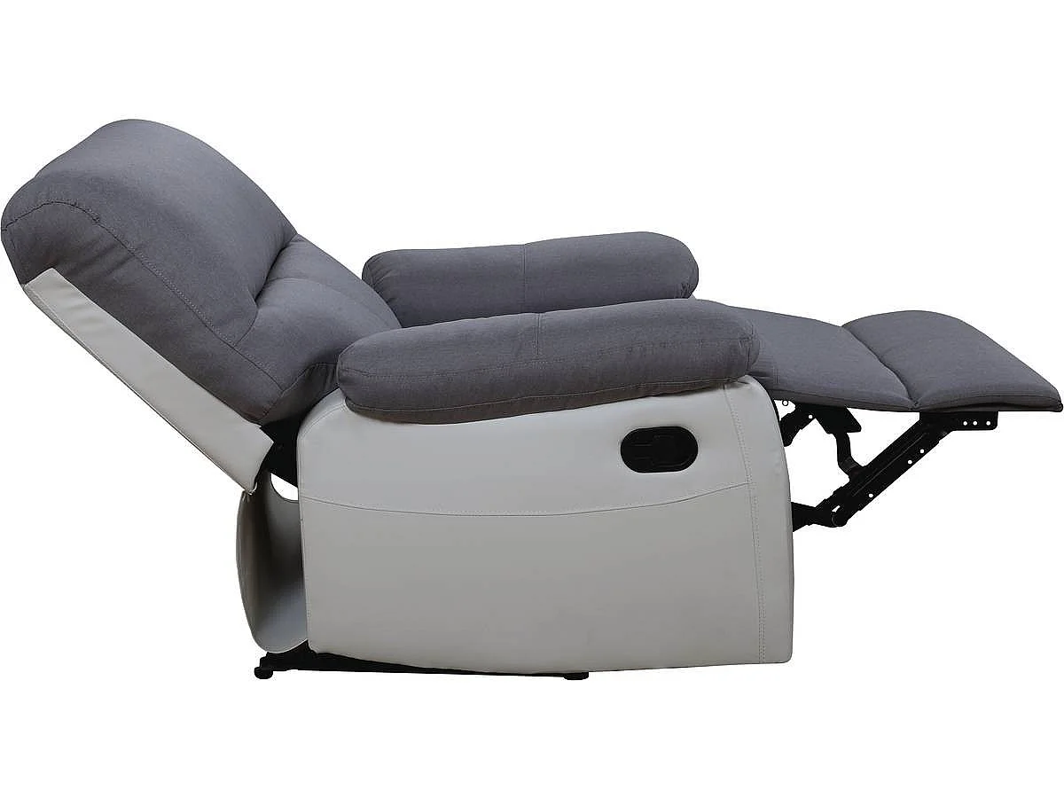 Sillón reclinable Lincoln - Blanco/Gris claro