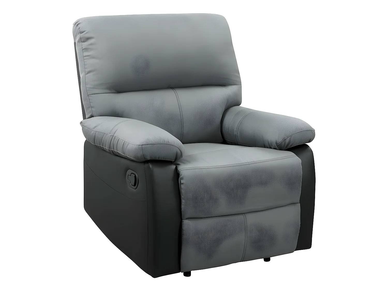 Fauteuil relax "Lincoln" - 90 x 89 x 103 cm - Noir/Gris foncé