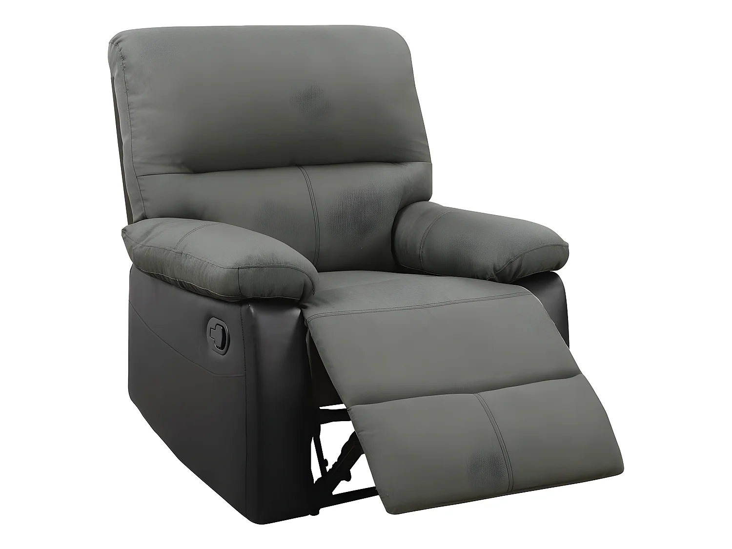 Fauteuil relax "Lincoln" - 90 x 89 x 103 cm - Noir/Gris foncé