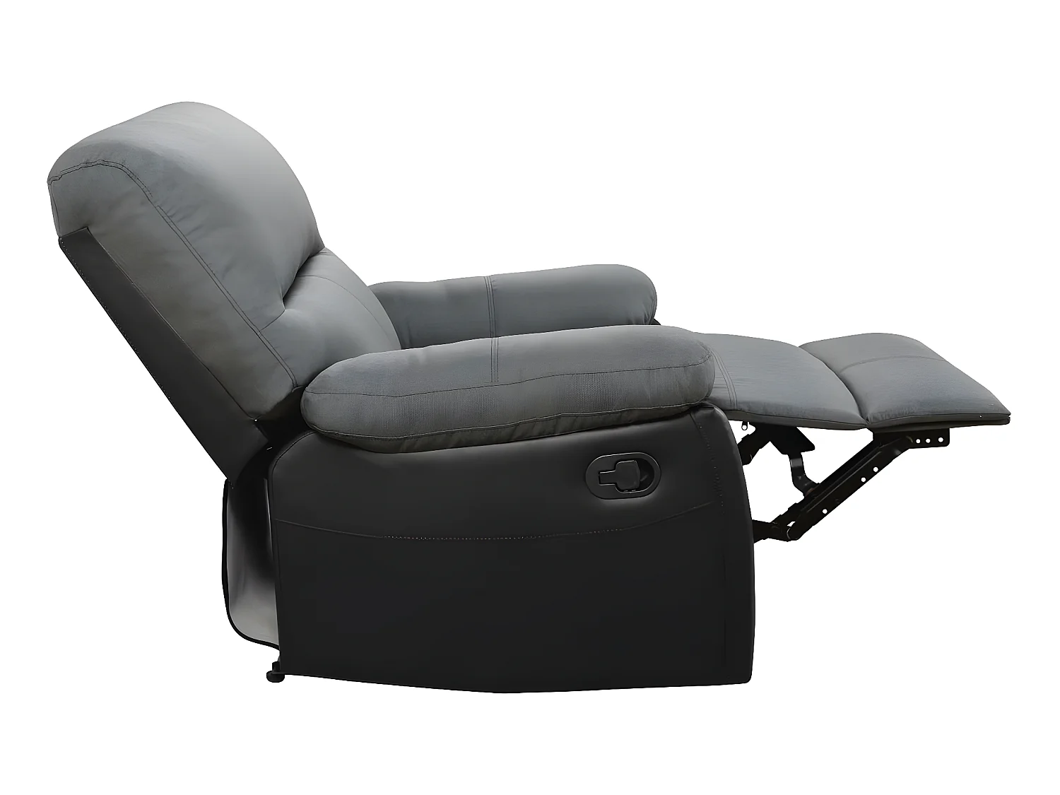 Fauteuil relax "Lincoln" - 90 x 89 x 103 cm - Noir/Gris foncé
