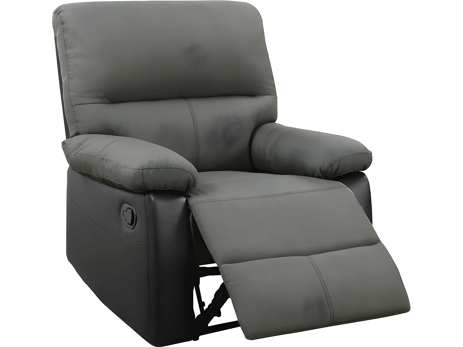 Fauteuil relax "Lincoln" - 90 x 89 x 103 cm - Noir/Gris foncé