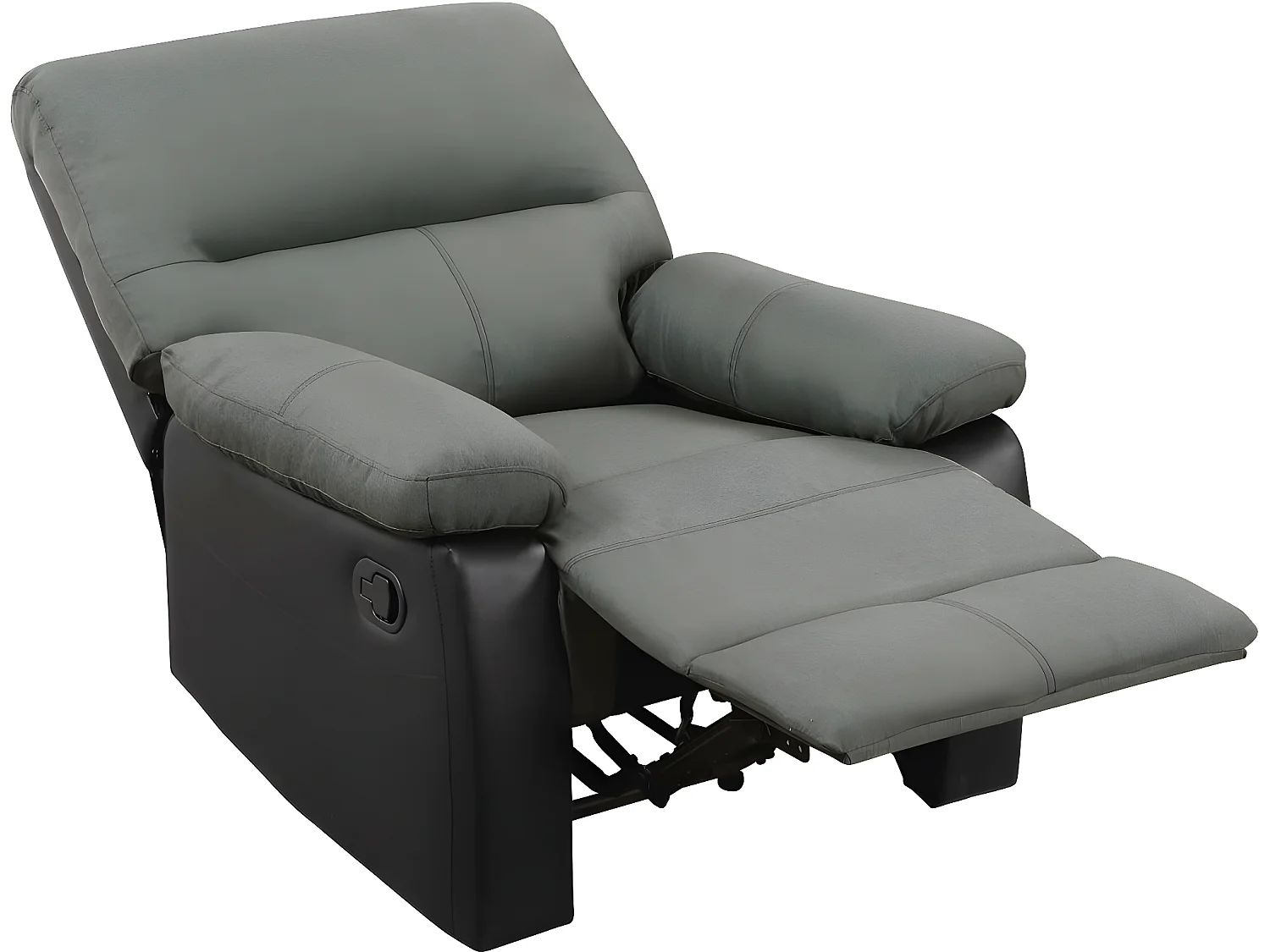 Fauteuil relax "Lincoln" - 90 x 89 x 103 cm - Noir/Gris foncé