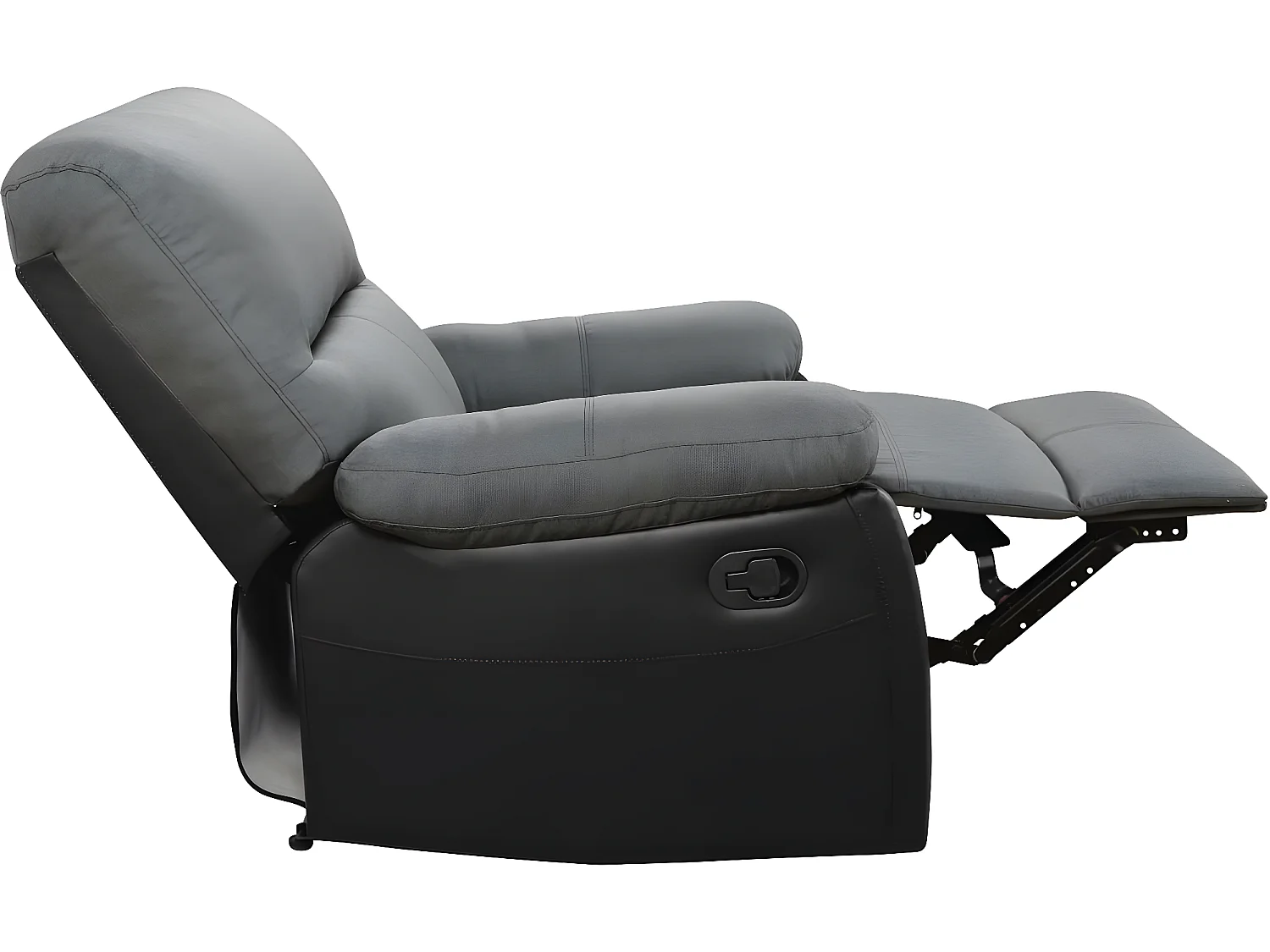 Fauteuil relax "Lincoln" - 90 x 89 x 103 cm - Noir/Gris foncé