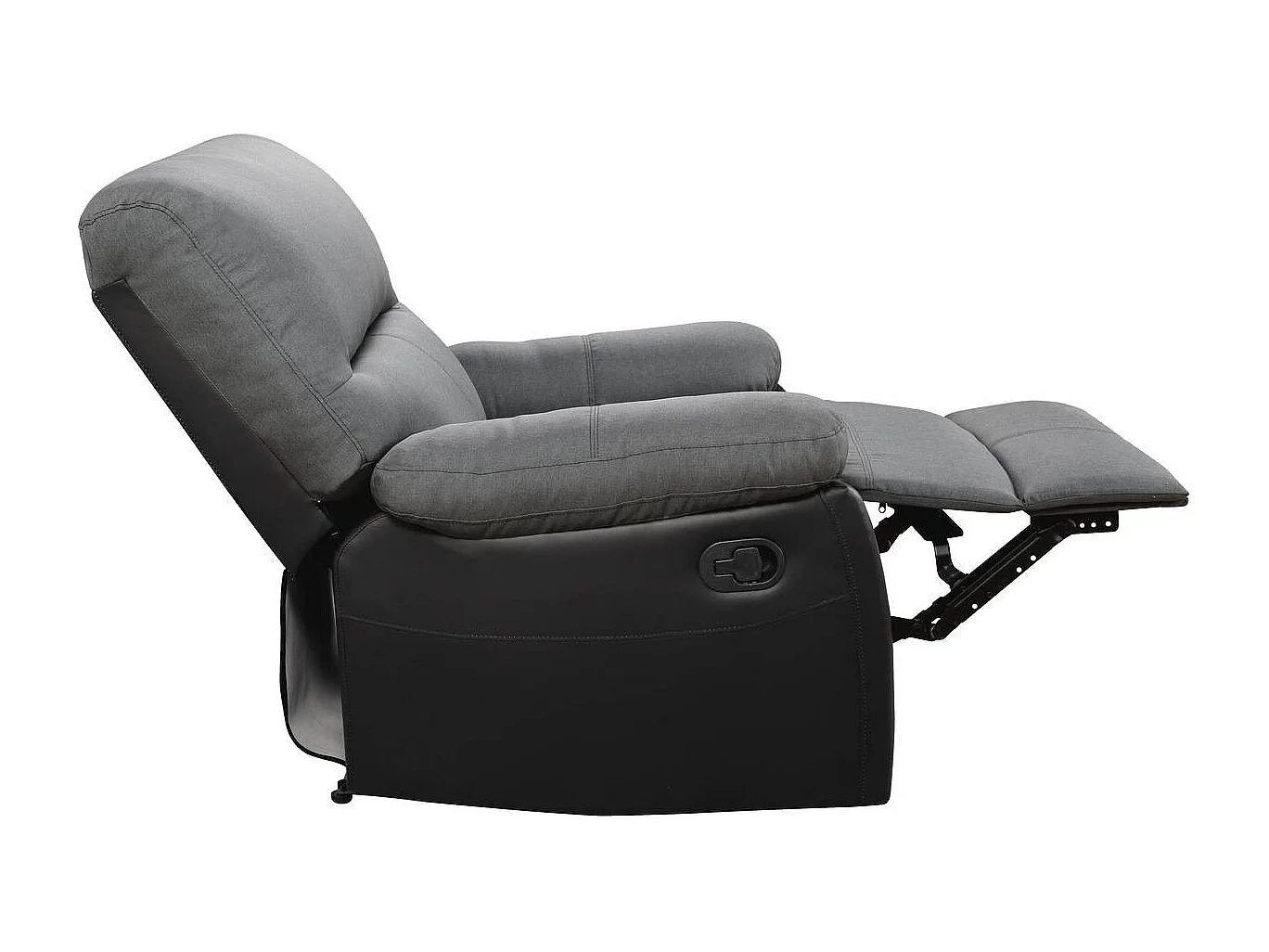 Relaxfauteuil relaxstoel verstelbaar "Lincoln" - 90 x 89 x 103 cm - Zwart / Donkergrijs