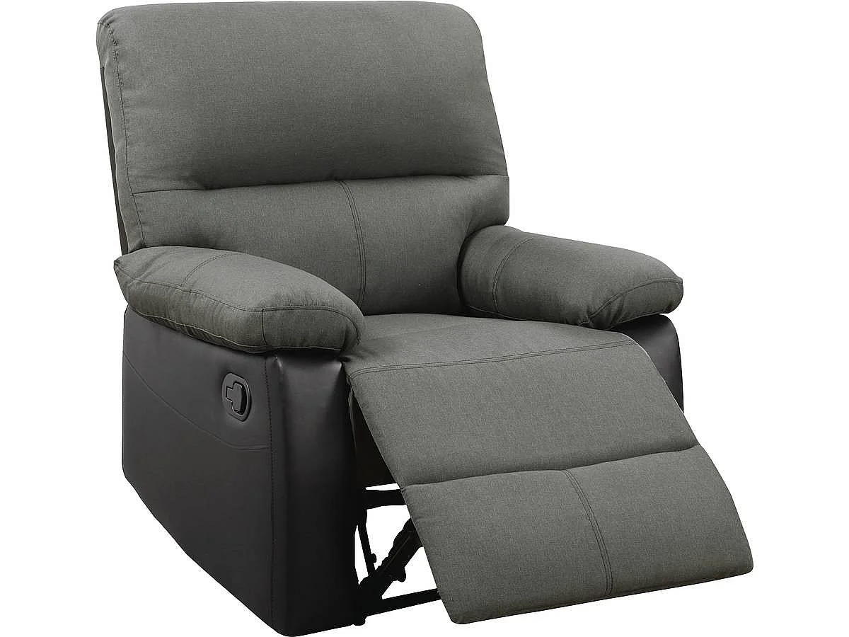 Poltrona de relaxamento "Lincoln" - 90 x 89 x 103 cm - Preto/Cinza escuro