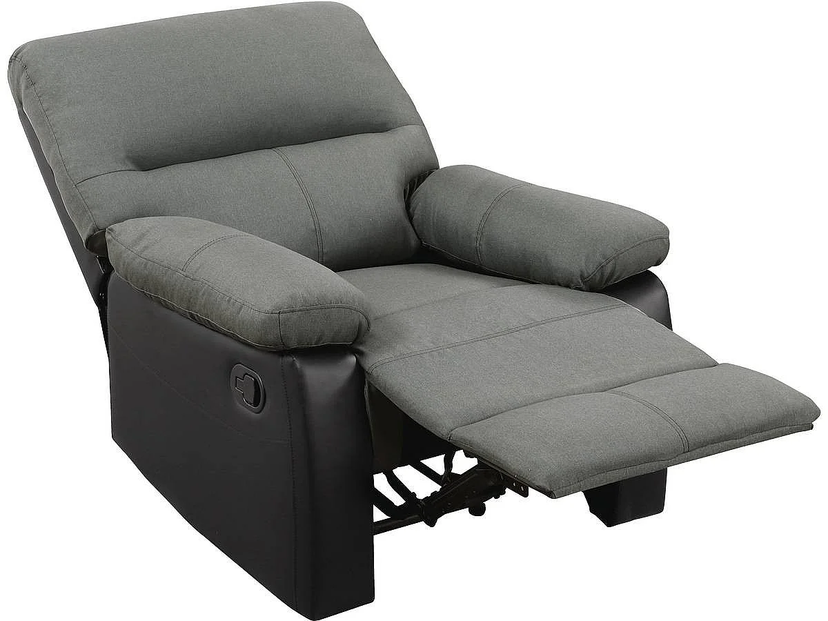 Poltrona de relaxamento "Lincoln" - 90 x 89 x 103 cm - Preto/Cinza escuro