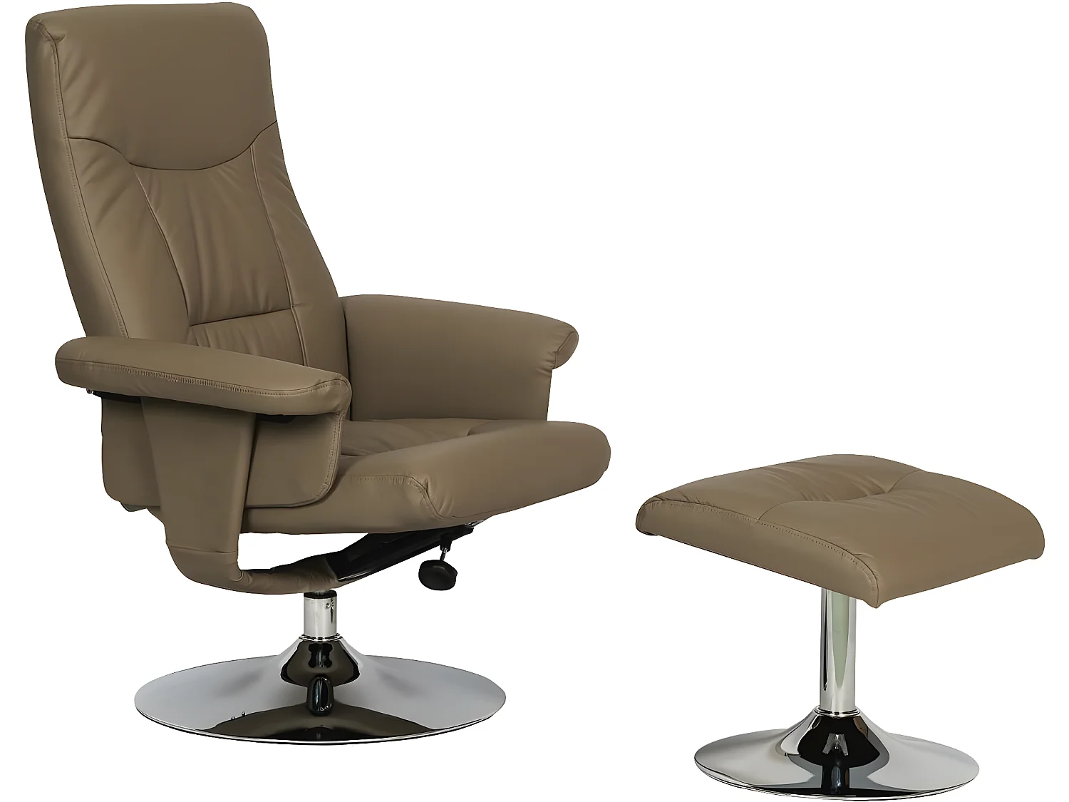 Poltrona de relaxamento + apoio para os pés "Louis" - 1 lugar - Bege