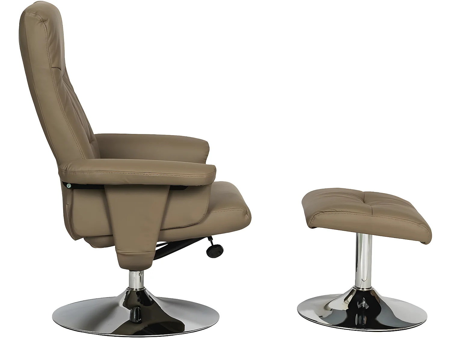 Poltrona de relaxamento + apoio para os pés "Louis" - 1 lugar - Bege