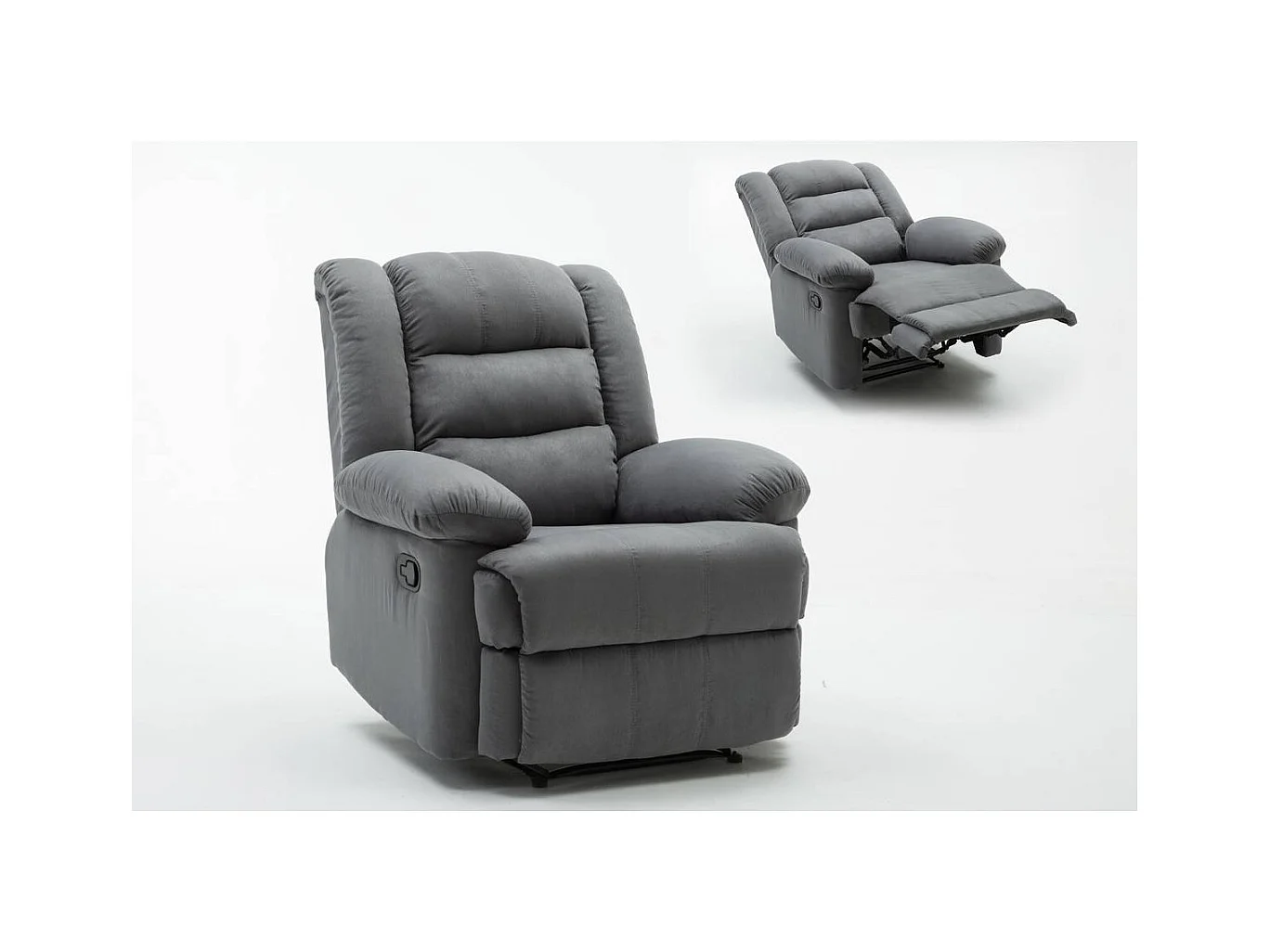 Poltrona relax "Buckingham" - Grigio chiaro