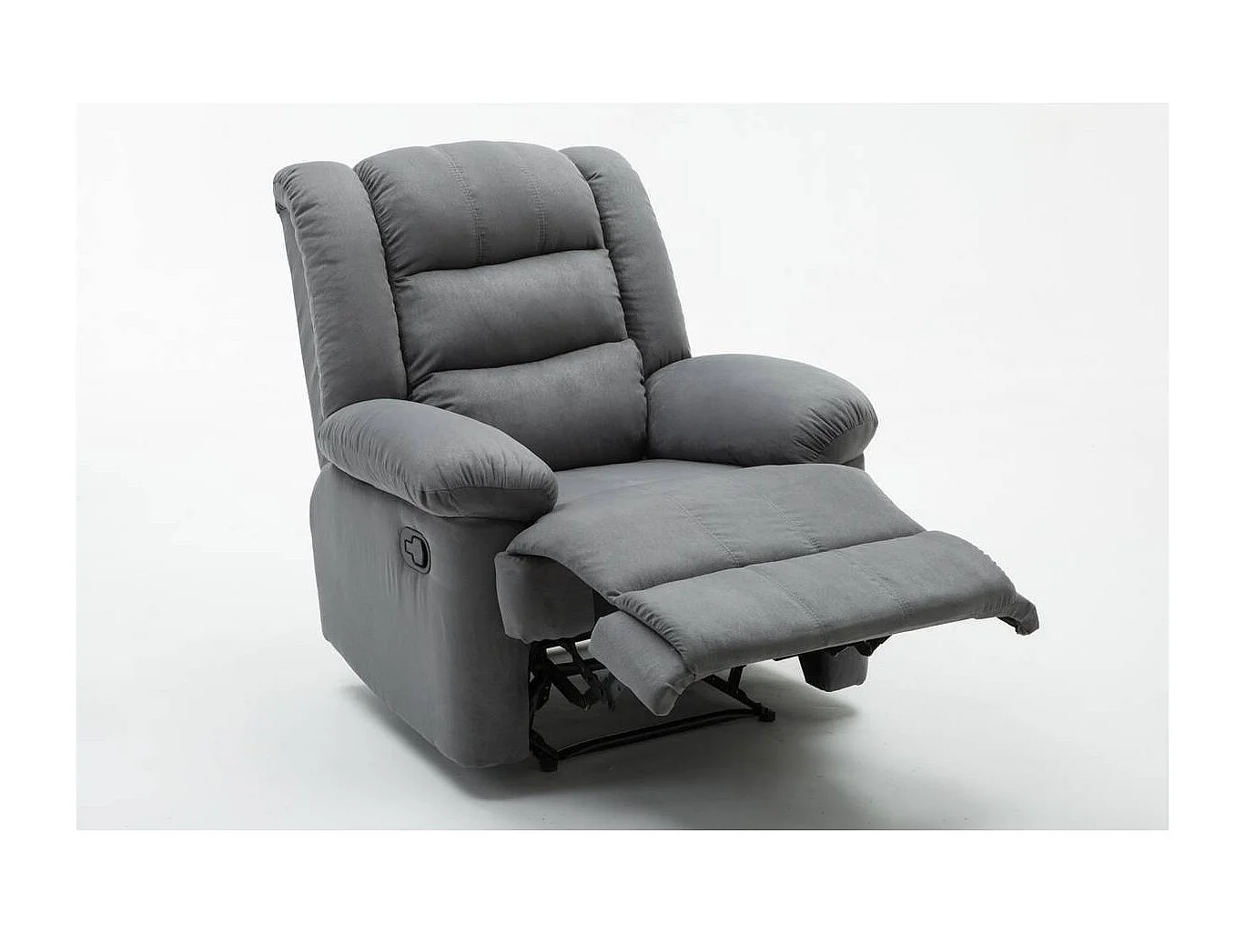 Fauteuil relax "Buckingham" - 85 x 93 x 100 cm - Gris clair