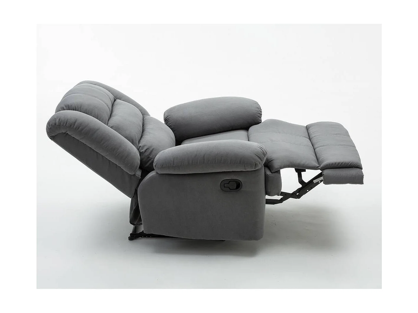 Fauteuil relax "Buckingham" - 85 x 93 x 100 cm - Gris clair