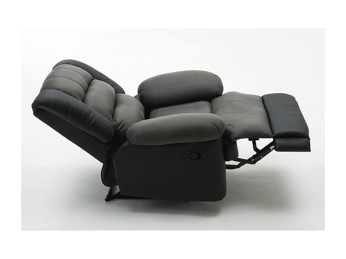 Sillón relax "Buckingham" - Negro/Gris oscuro