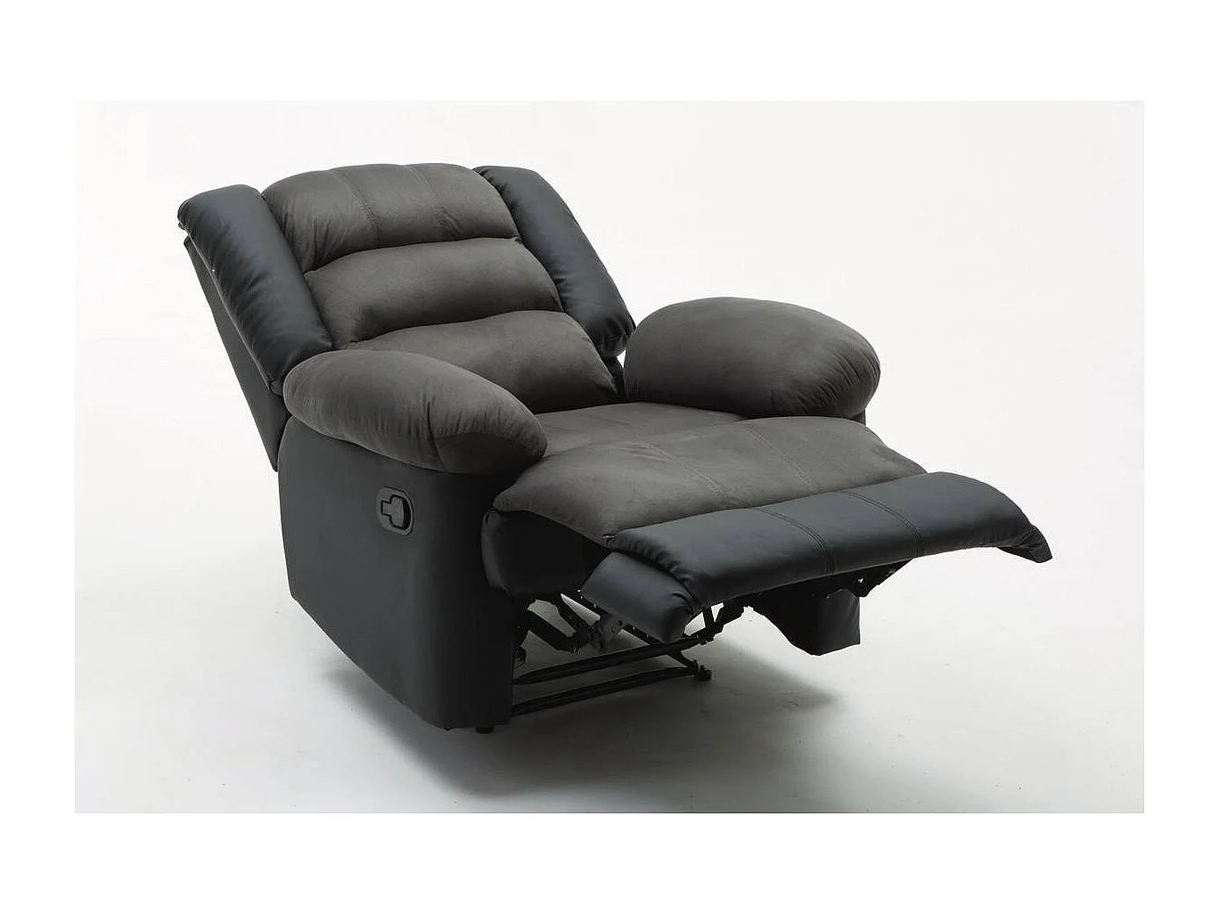 Fauteuil relax "Buckingham" - 85 x 93 x 100 cm - Noir / Gris foncé