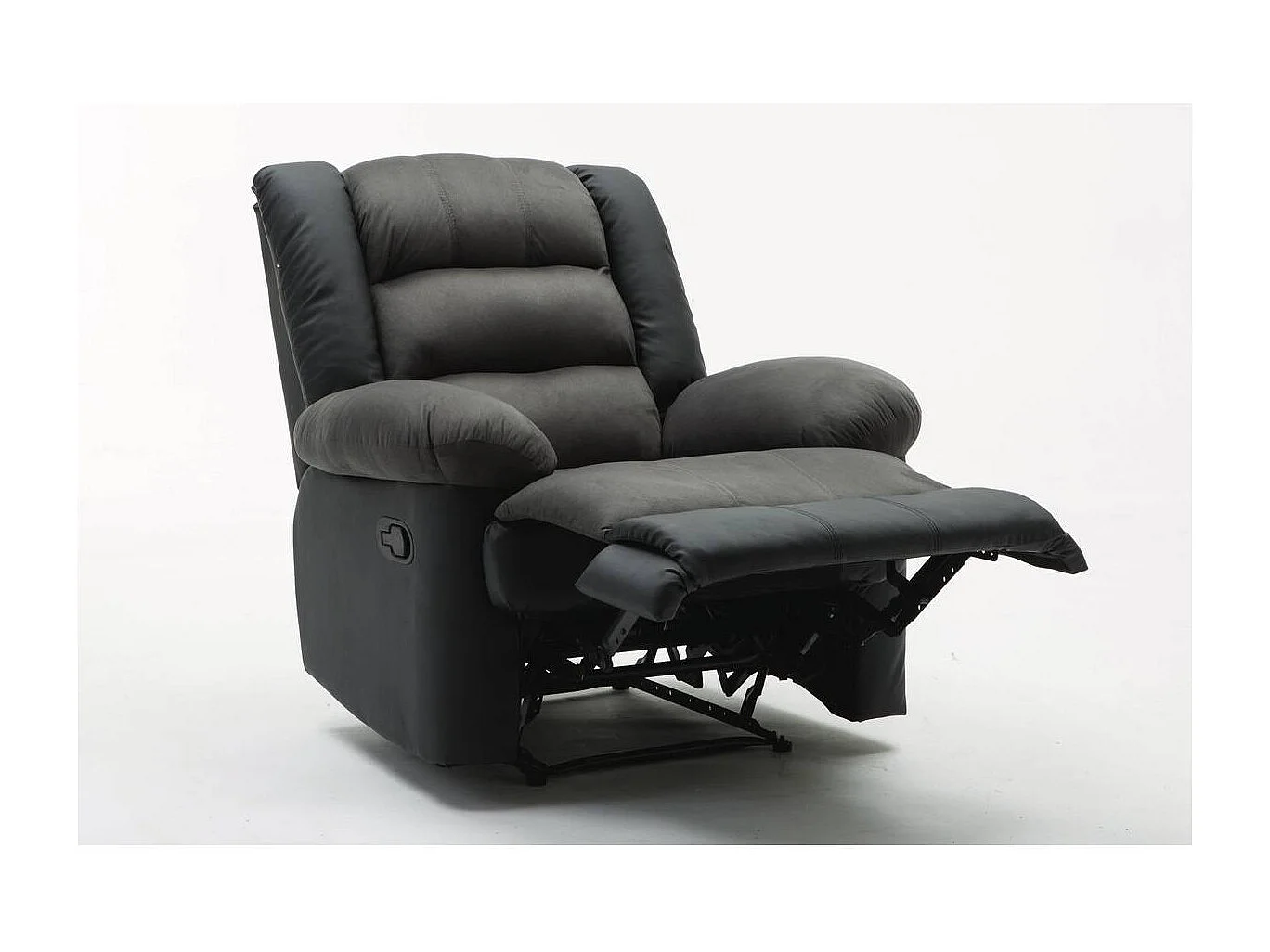 Fauteuil relax "Buckingham" - 85 x 93 x 100 cm - Noir / Gris foncé