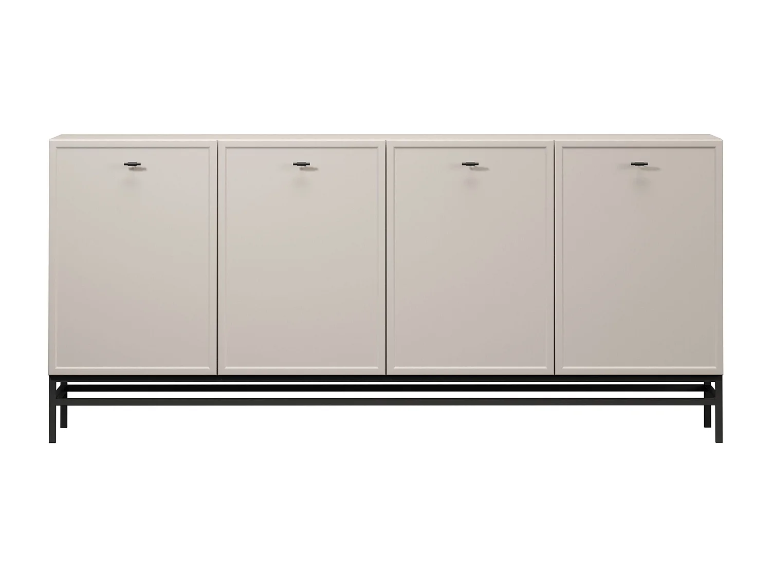 Buffet à 2 portes et 3 tiroirs avec poignées dorées, 150 x 45 cm