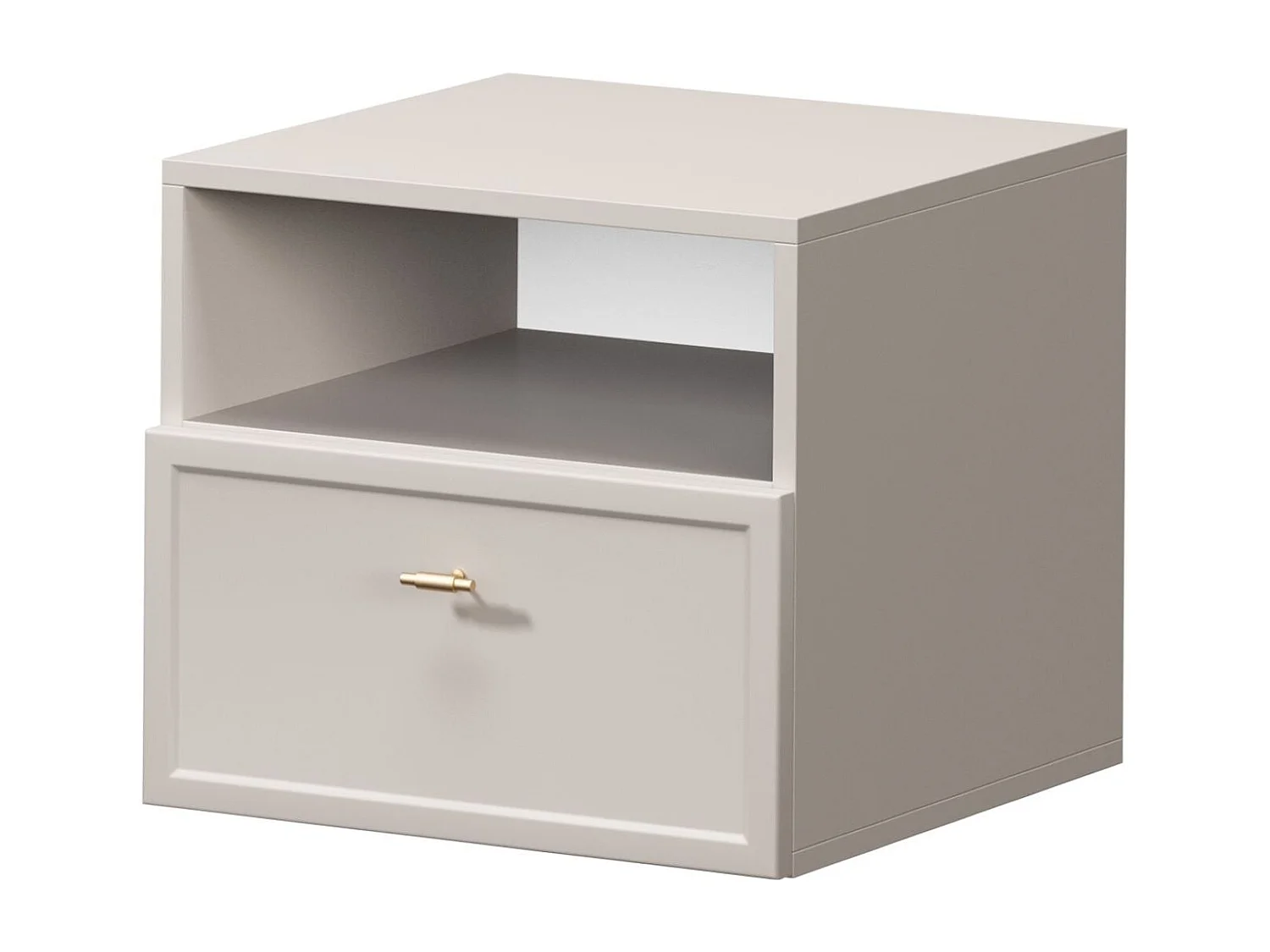 Nachttisch aus Kaschmir mit einer Schublade, 45 x 45 cm