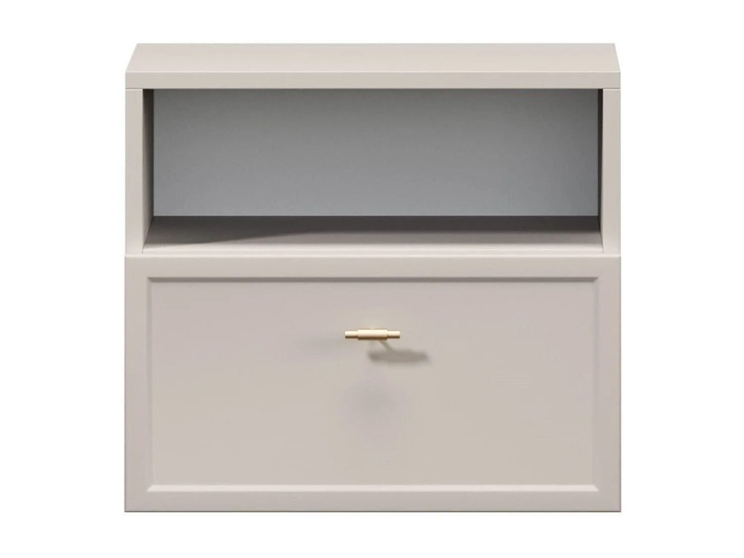 Nachttisch aus Kaschmir mit einer Schublade, 45 x 45 cm