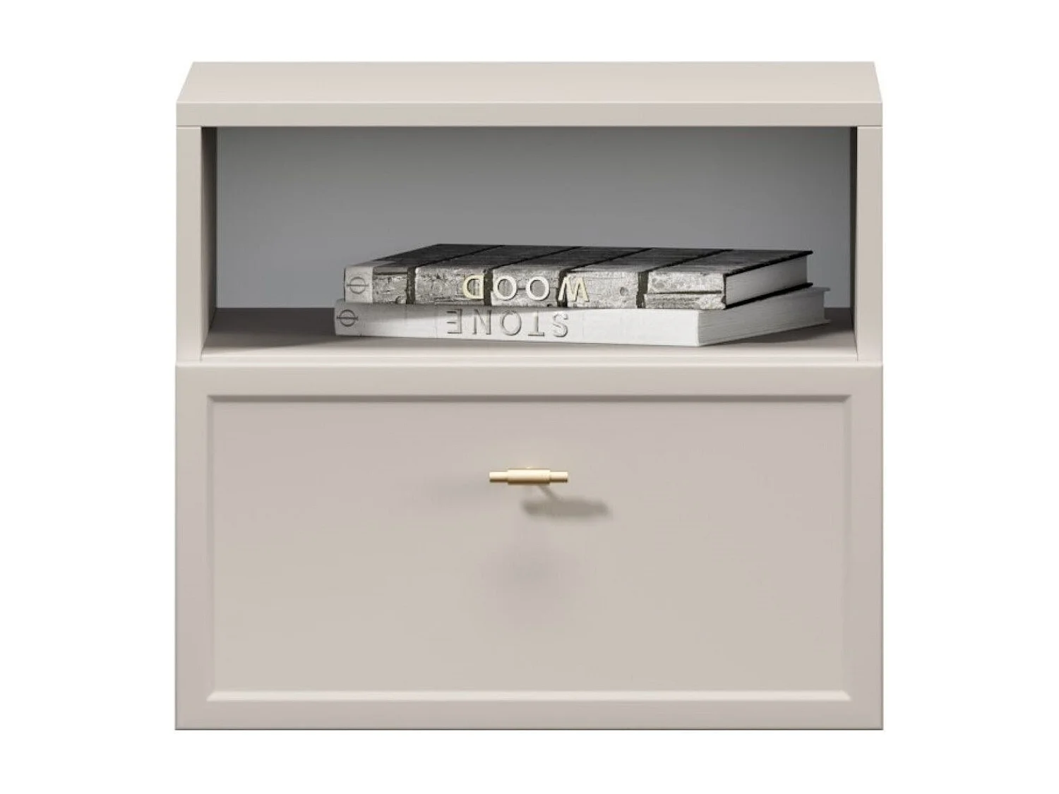 Nachttisch aus Kaschmir mit einer Schublade, 45 x 45 cm