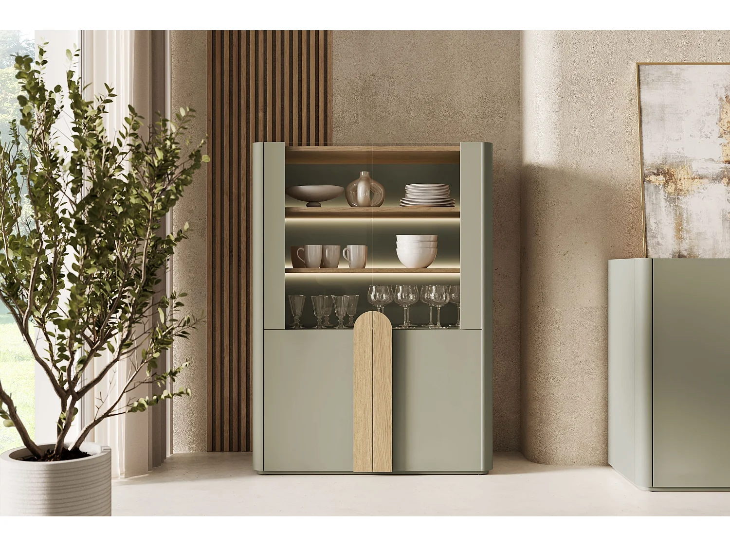 2-türiger Vitrinenschrank