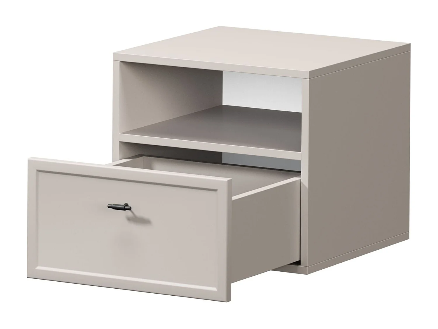 Nachttisch aus Kaschmir mit einer Schublade, 45 x 45 cm