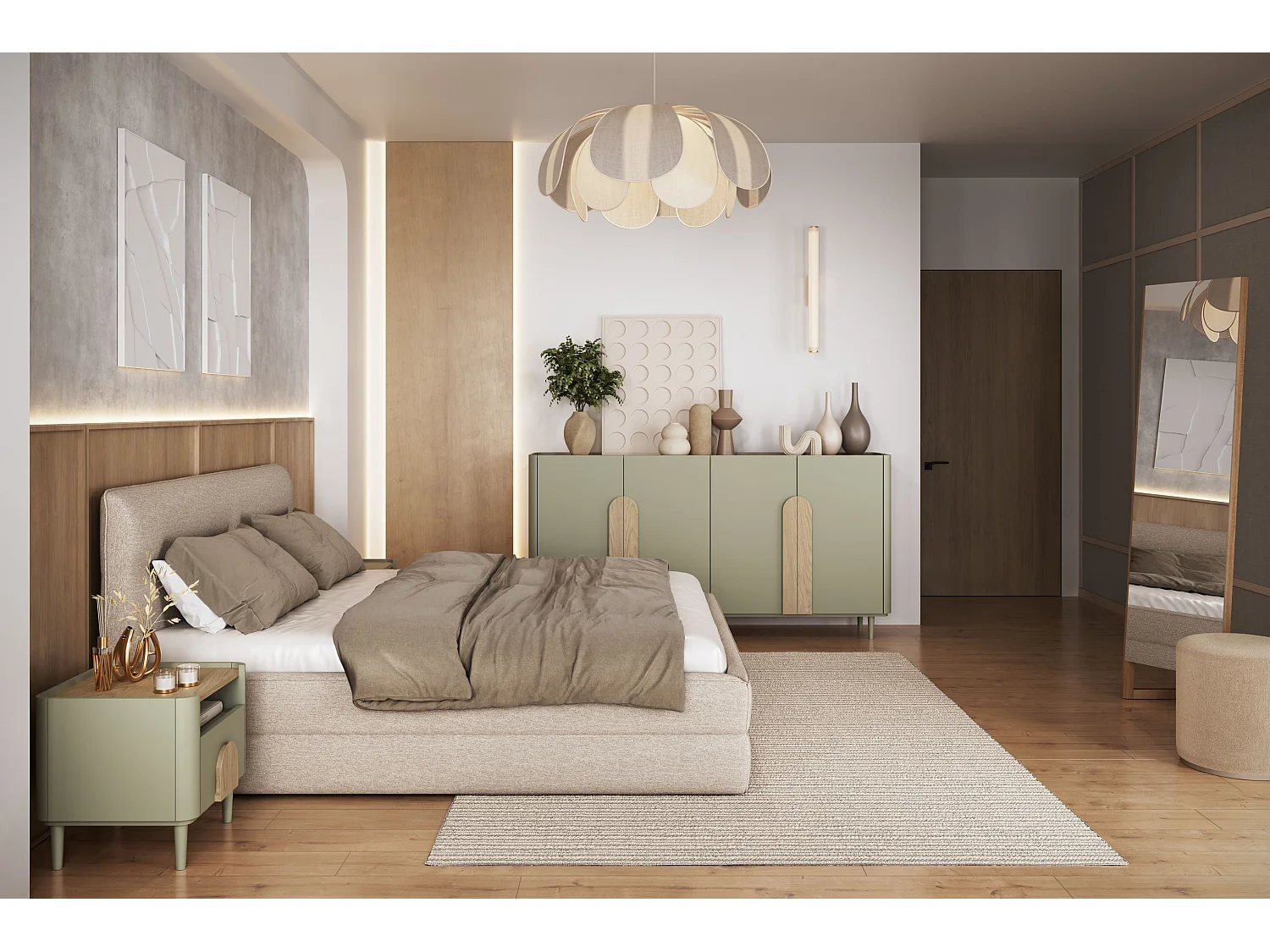 Buffet 4 portes 8 étagères