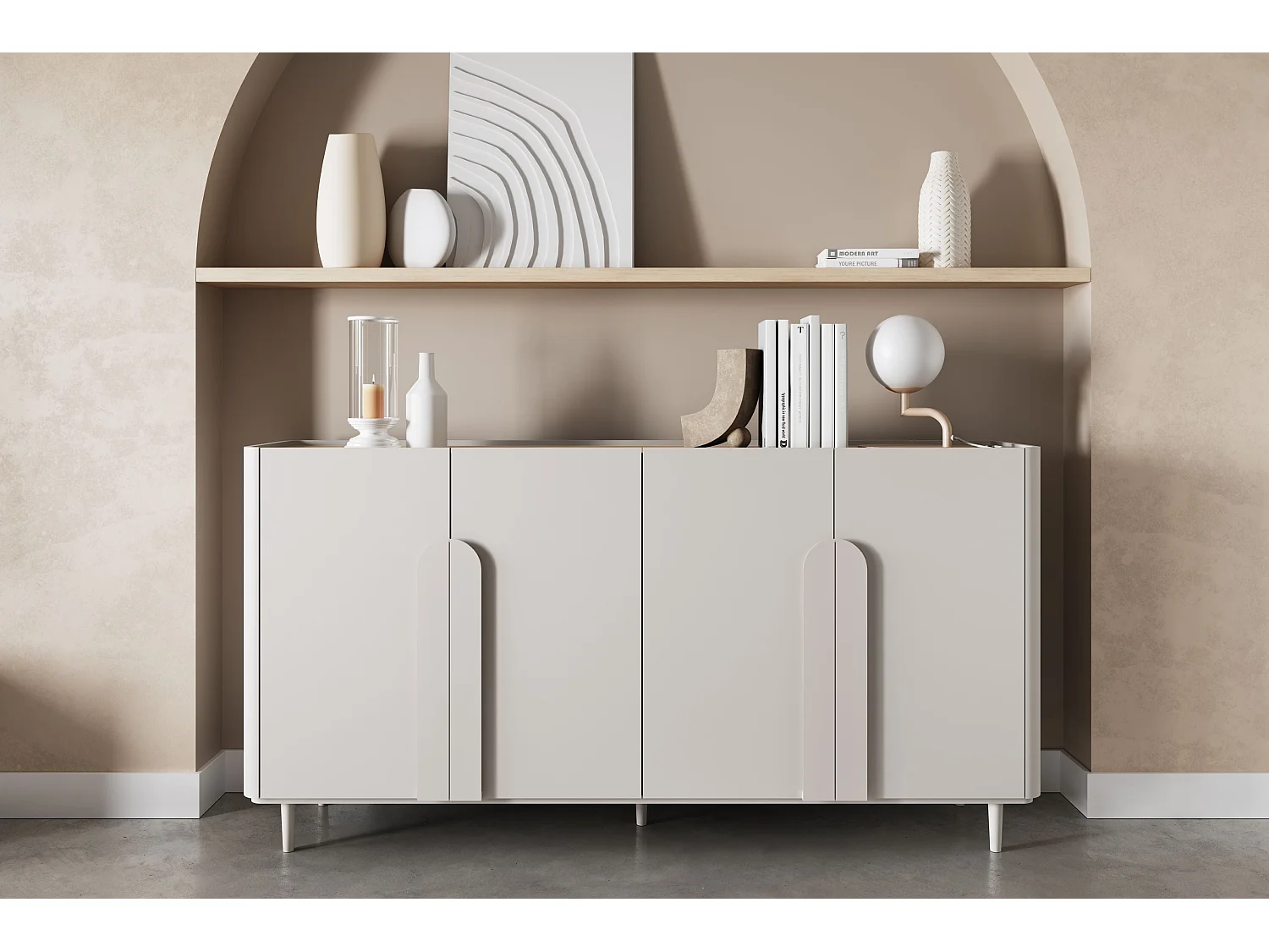 Buffet 4 portes 8 étagères