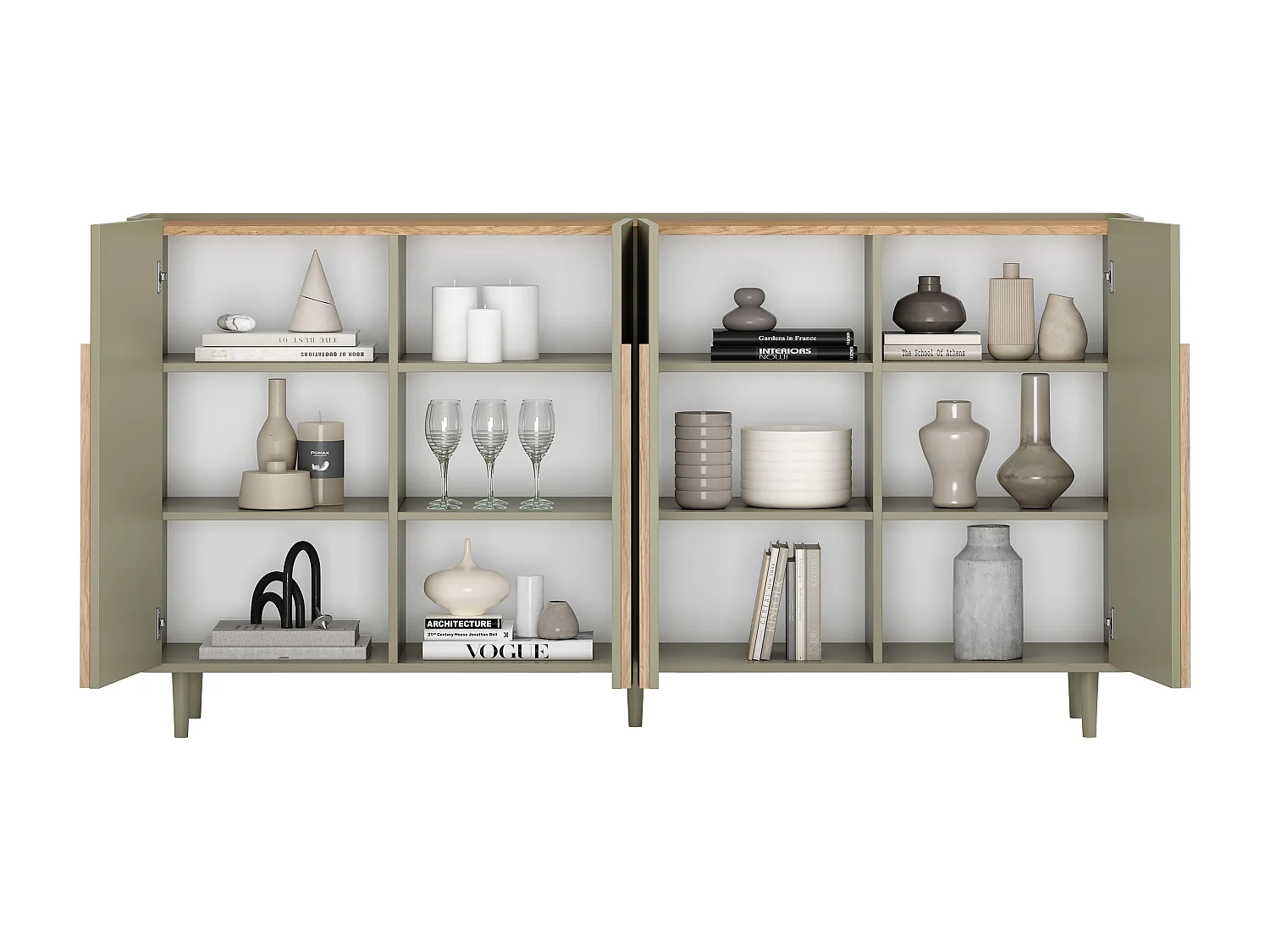 Buffet 4 portes 8 étagères