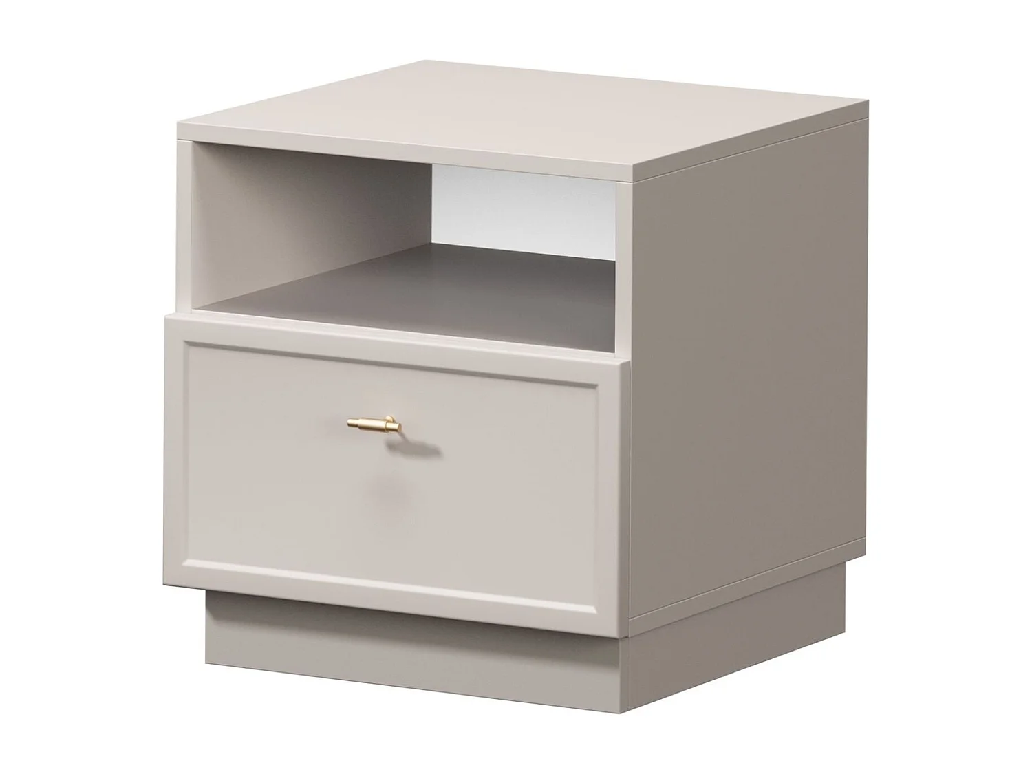 Nachttisch aus Kaschmir mit einer Schublade, 45 x 45 cm