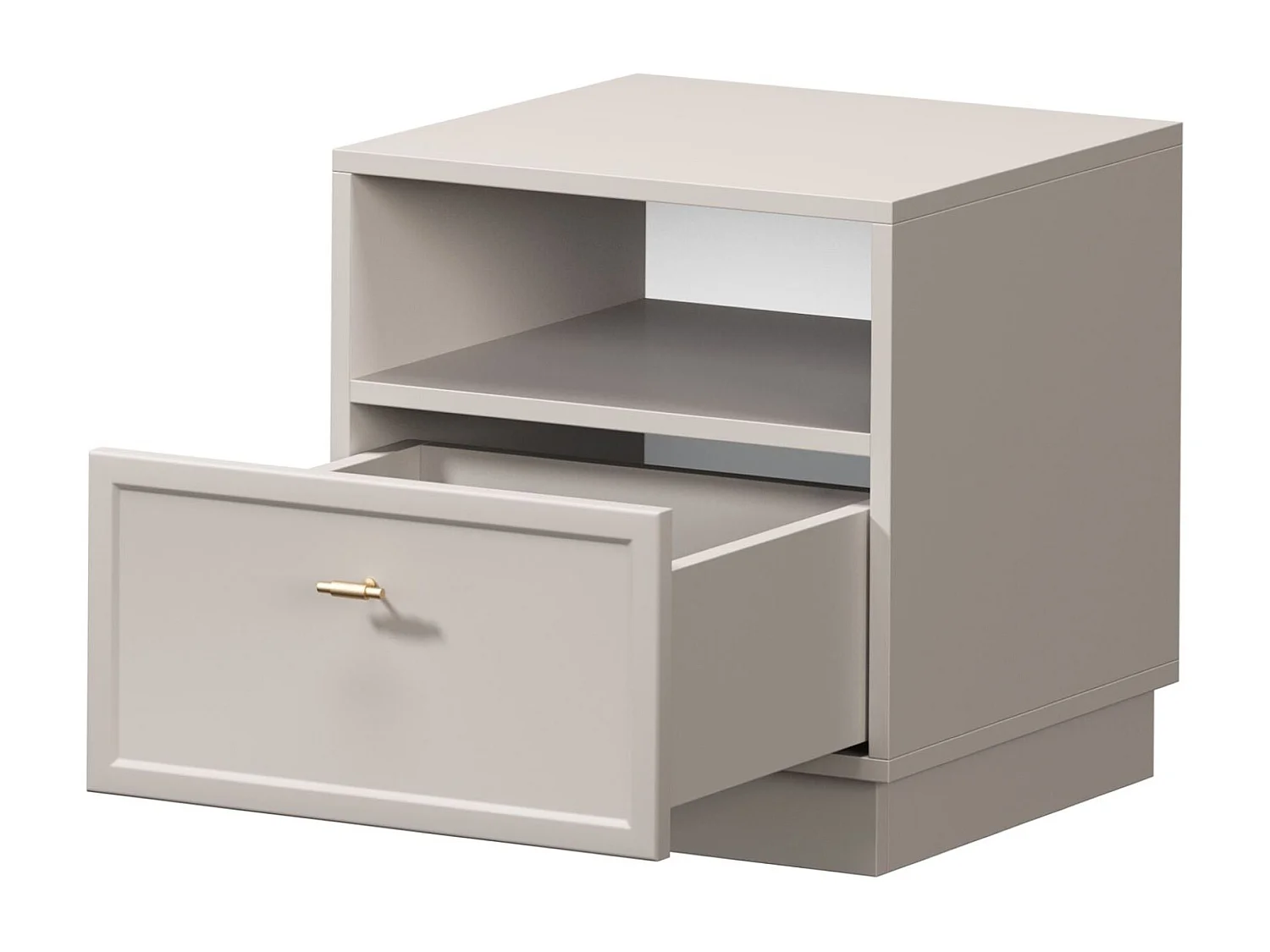 Nachttisch aus Kaschmir mit einer Schublade, 45 x 45 cm