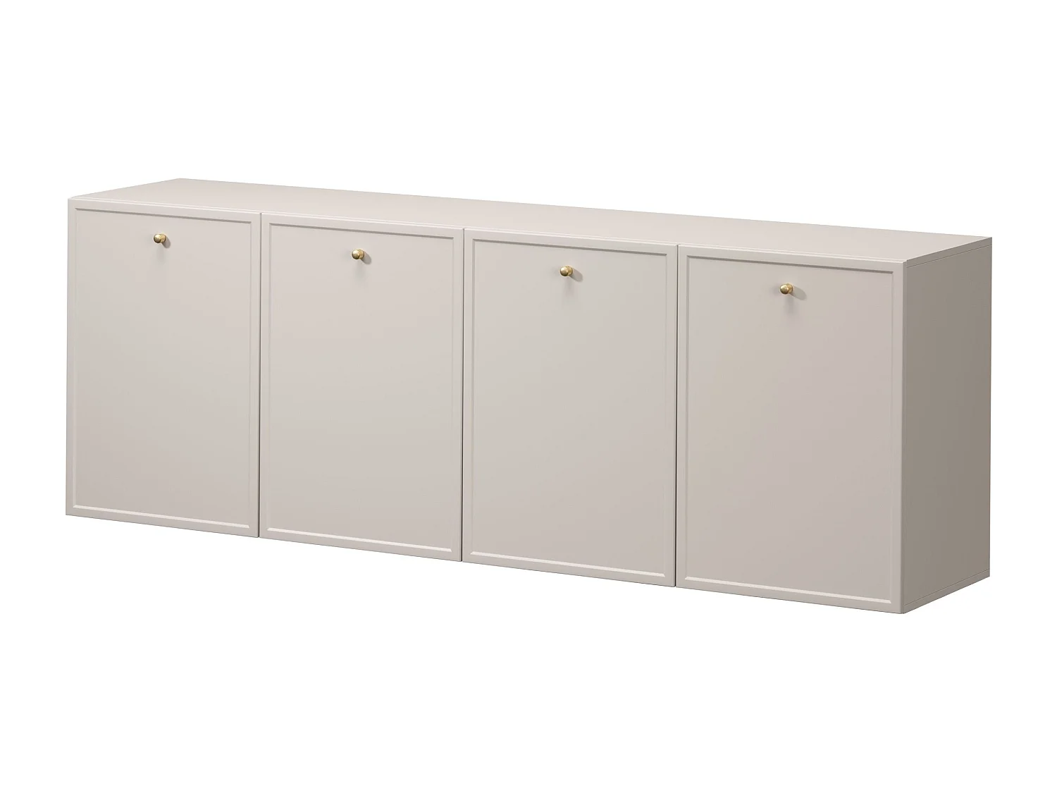 Buffet à 2 portes et 3 tiroirs avec poignées dorées, 150 x 45 cm