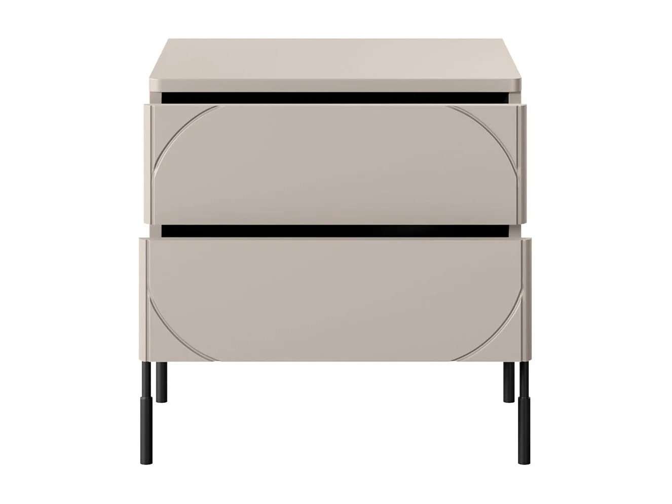 Nachttisch aus Kaschmir mit 2 Schubladen, 49 x 55 cm