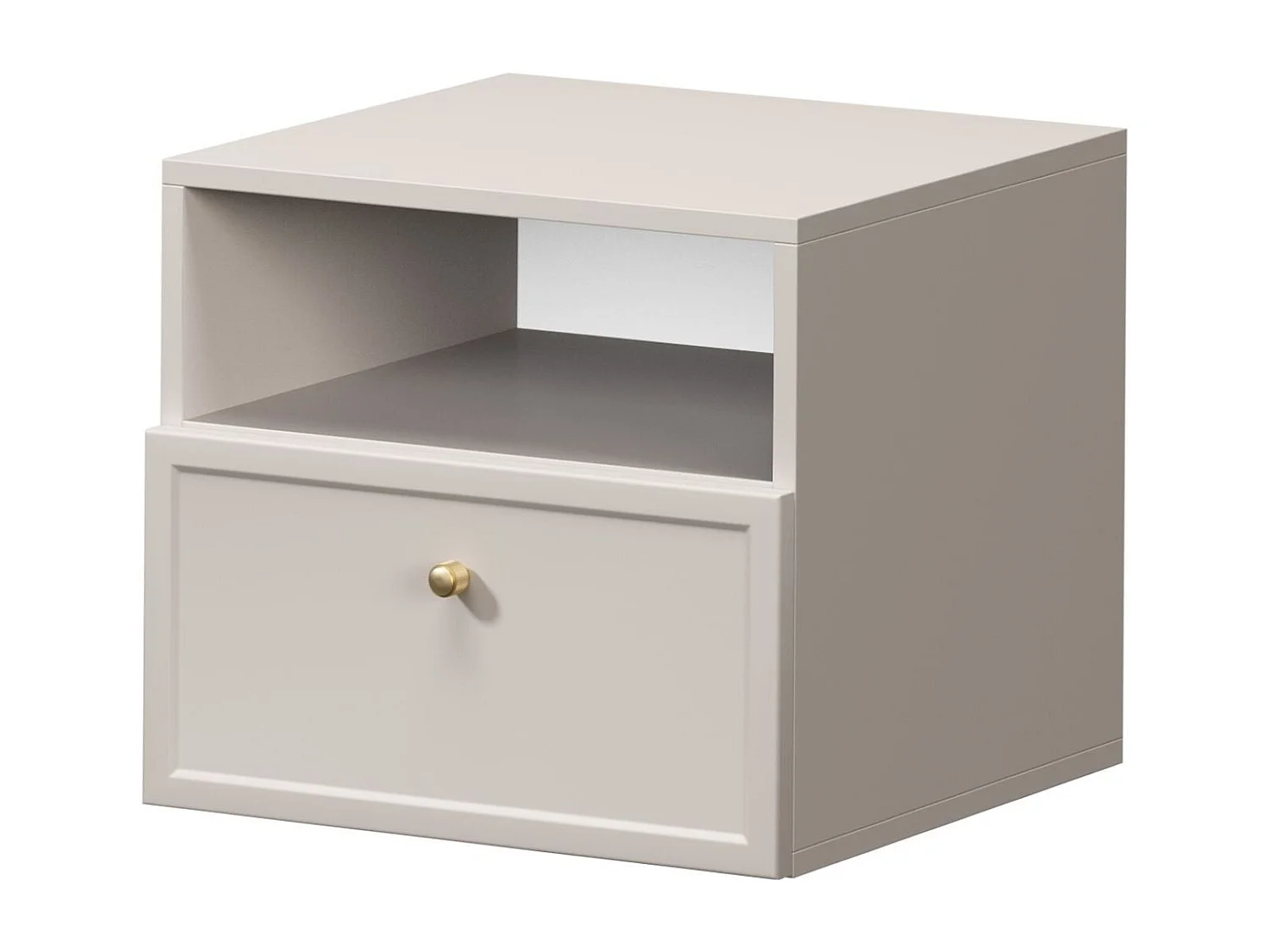 Nachttisch aus Kaschmir mit einer Schublade, 45 x 45 cm