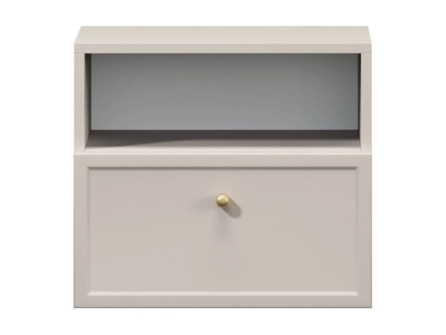 Nachttisch aus Kaschmir mit einer Schublade, 45 x 45 cm