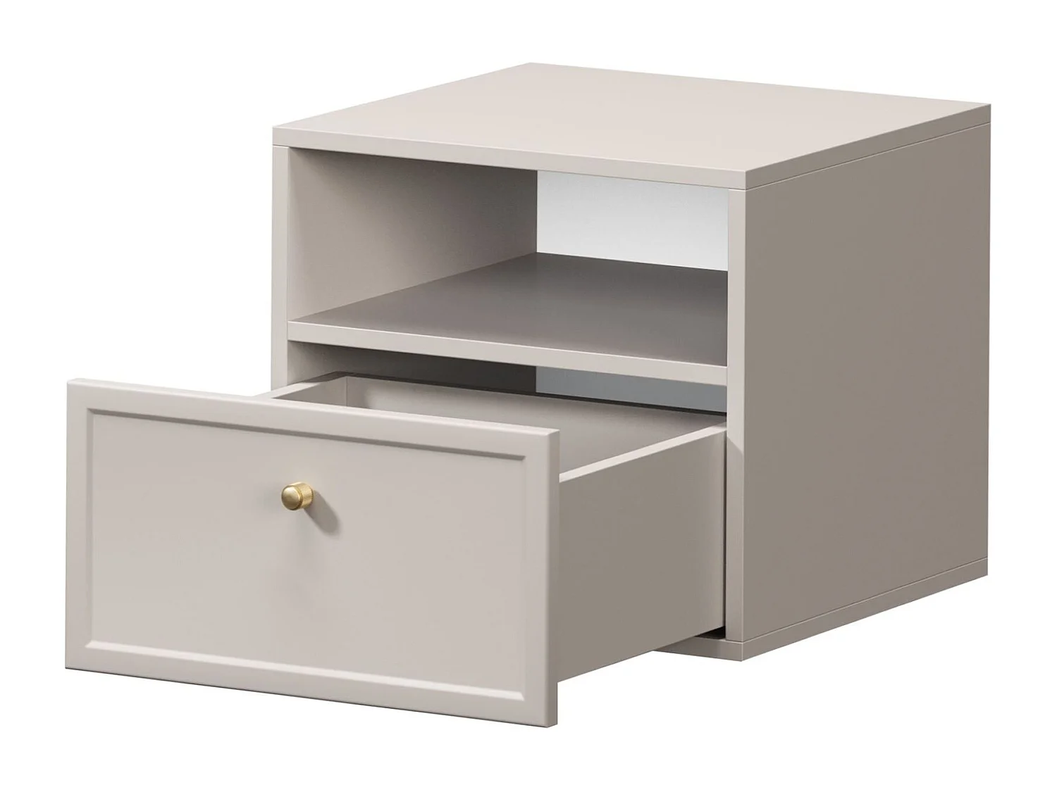 Nachttisch aus Kaschmir mit einer Schublade, 45 x 45 cm