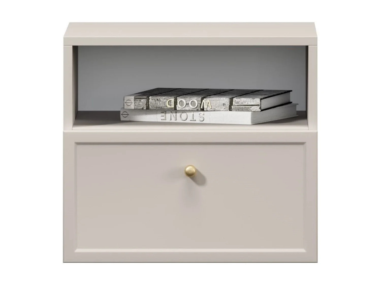 Nachttisch aus Kaschmir mit einer Schublade, 45 x 45 cm