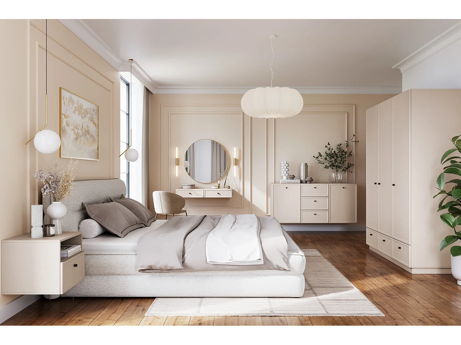 Nachttisch aus Kaschmir mit einer Schublade, 45 x 45 cm